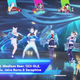 A screenshot of Just Dance shows colorful dancing.